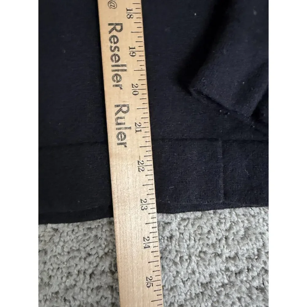 J.CREW Sweater Pullover Womens S Black Cotton Wool Nylon Lightweight Crewneck